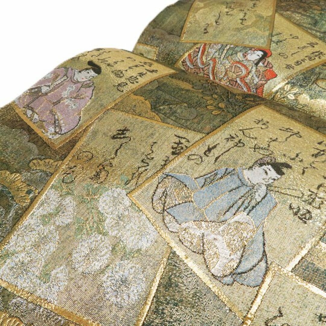 袋帯 未使用 正絹 フォーマル 西陣あさぎ 両面全通総絵図 光琳 袋帯 未使用 正絹 フォーマル 西陣あさぎ 両面全通総絵図 光琳