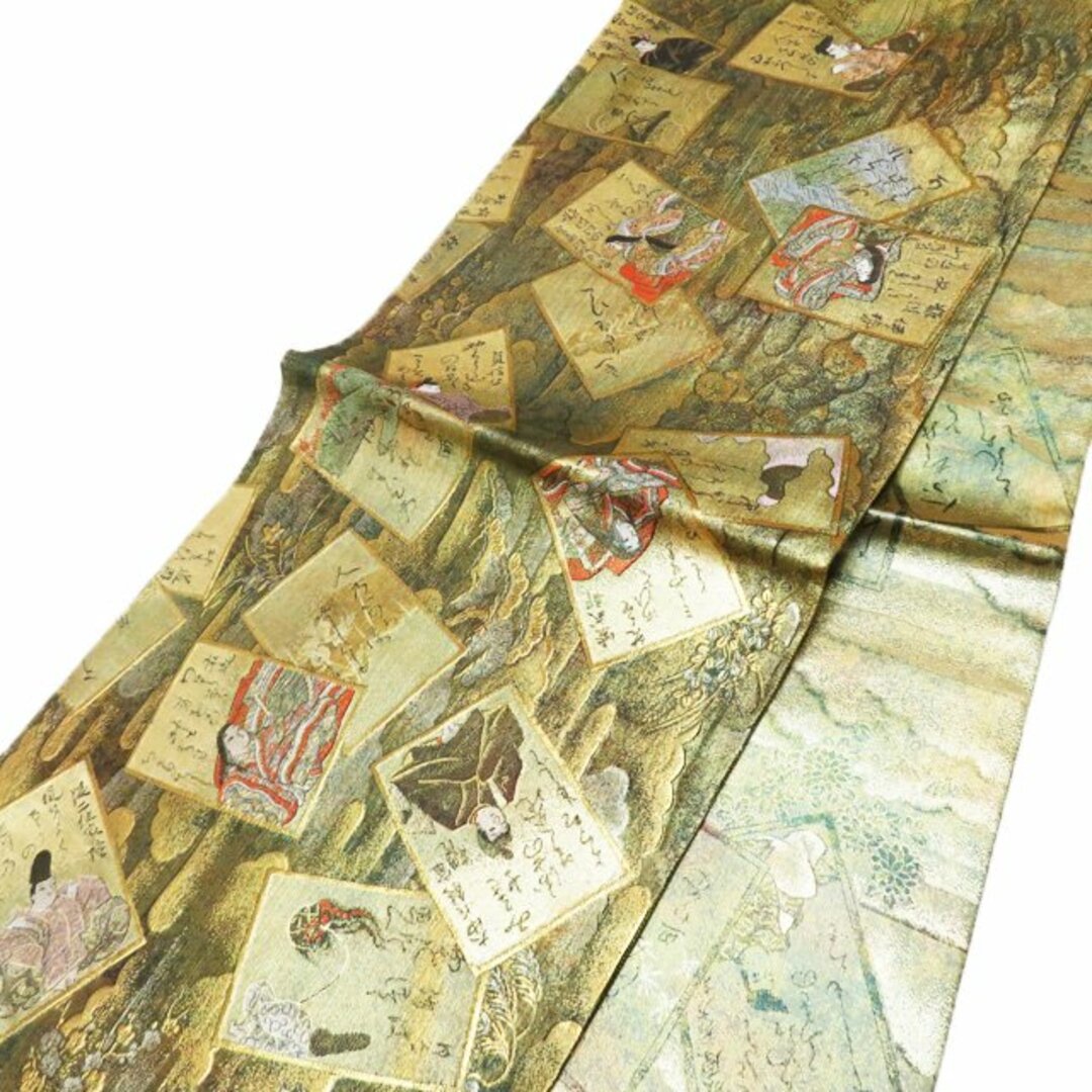袋帯 未使用 正絹 フォーマル 西陣あさぎ 両面全通総絵図 光琳 袋帯 未使用 正絹 フォーマル 西陣あさぎ 両面全通総絵図 光琳