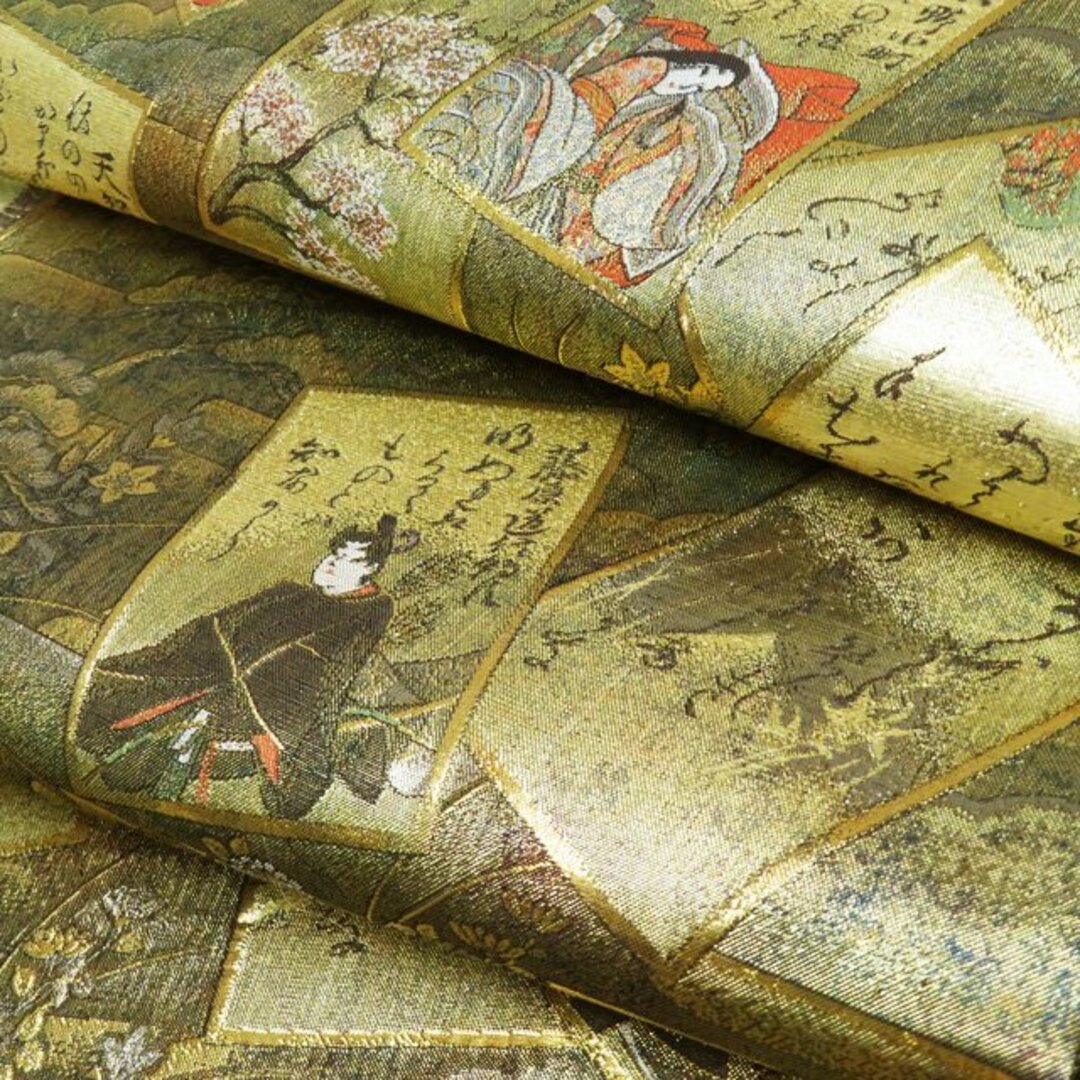 袋帯 未使用 正絹 フォーマル 西陣あさぎ 両面全通総絵図 光琳 袋帯 未使用 正絹 フォーマル 西陣あさぎ 両面全通総絵図 光琳