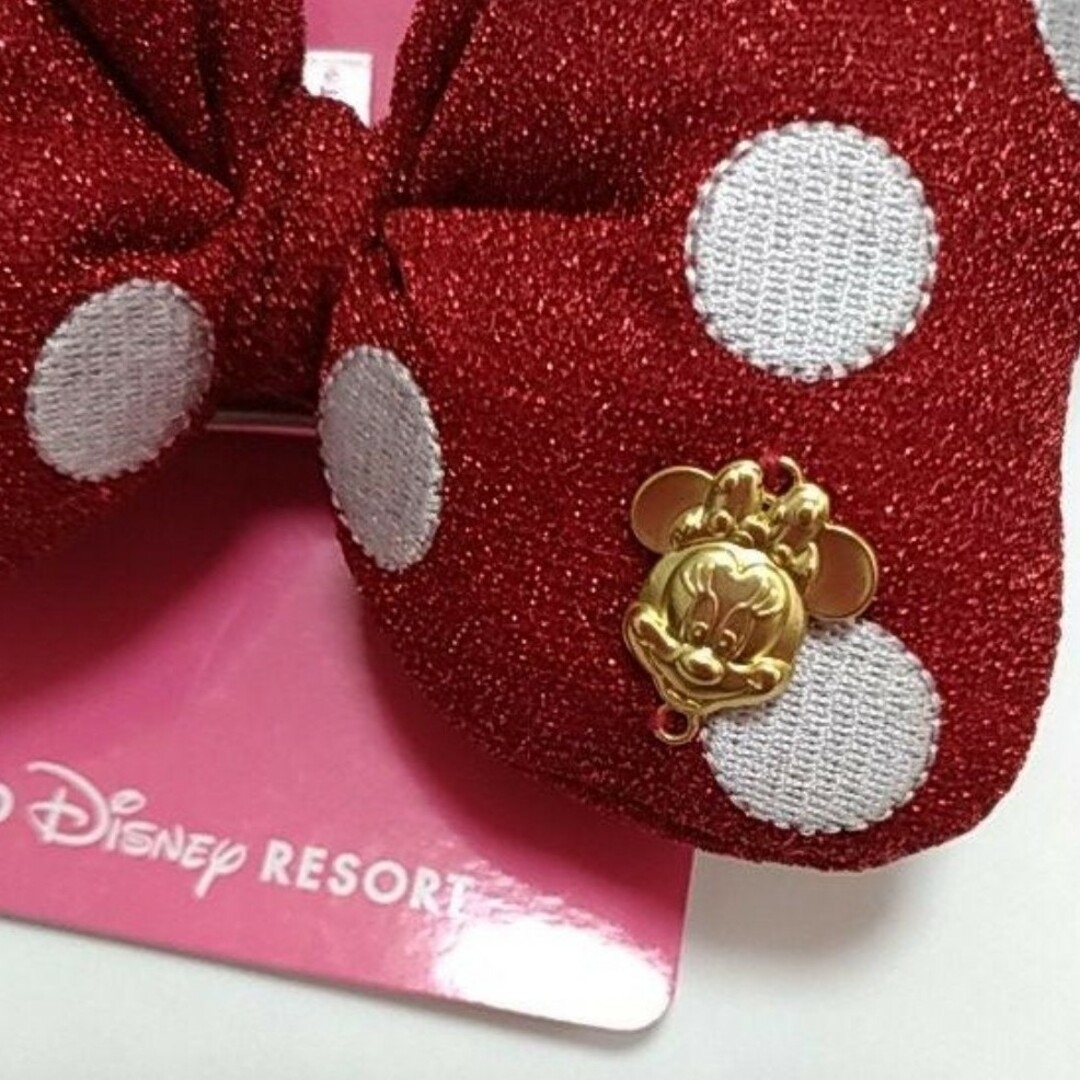 Disney(ディズニー)の⭐ディズニーランド　ディズニー　リボン　ミニー　ヘアゴム　クリップ　ヘアアクセ レディースのヘアアクセサリー(ヘアゴム/シュシュ)の商品写真