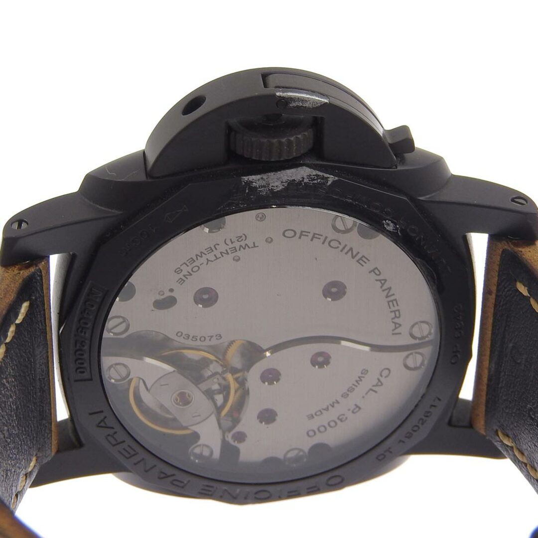 【PANERAI】パネライ ルミノール1950 3DAYS  限定2000本 PAM00375 レザー×コンポジット 茶 手巻き スモールセコンド メンズ ブラウン文字盤 腕時計