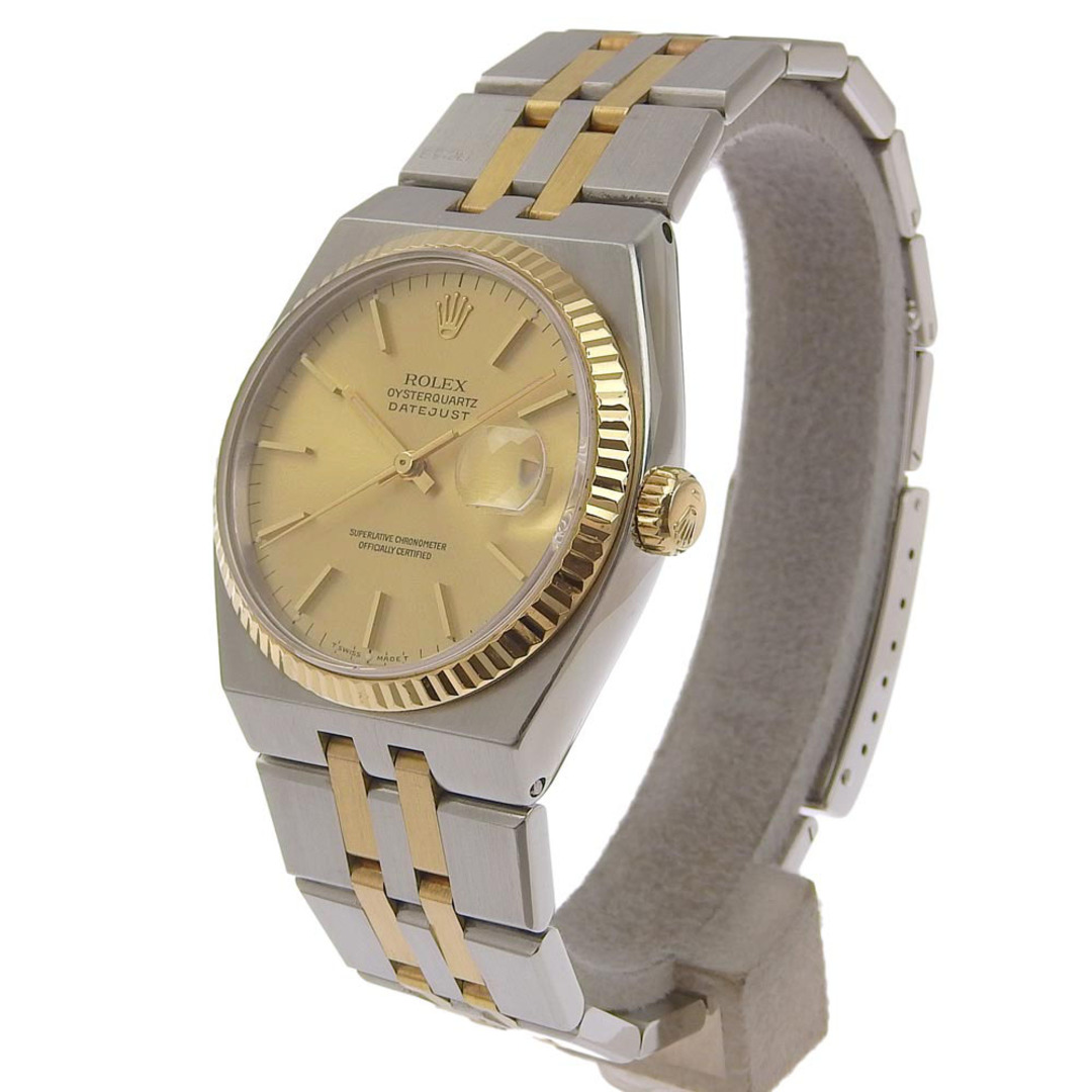 【ROLEX】ロレックス オイスター デイトジャスト 17013 ゴールド＆スチール シルバー ゴールド クオーツ アナログ表示 メンズ ゴールド文字盤 腕時計
