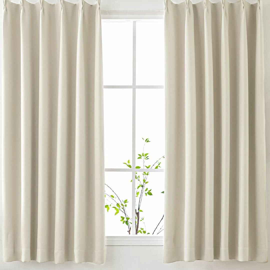 AIFY カーテン 2枚セット 99.9%以上遮光 小窓 ドレープカーテン UV