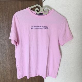 ザラ(ZARA)のピンク　pink 英語　English シンプル　カラー　Tシャツ　夏(Tシャツ(半袖/袖なし))