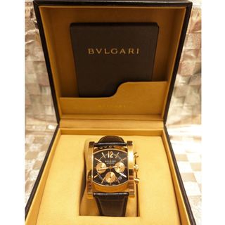 BVLGARI ブルガリ アショーマ クロノグラフ AAP48GCH AAP48C5GLDCH 世界199本限定 デイト グレー K18PG ピンクゴールド 金無垢 純正ベルト 純正K18PG尾錠 メンズ 自動巻き【6ヶ月保証】【腕時計】