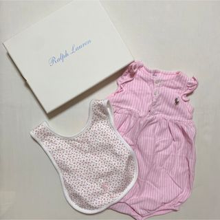 ラルフローレン(Ralph Lauren)の美品‬（一部未使用）♡半額以下 ラルフローレン　ロンパース＆スタイ　セット(ロンパース)