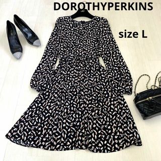 DOROTHY PERKINS - DOROTHYPERKINS ドロシーパーキンス　総柄ワンピース　Lサイズ