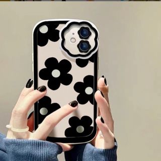 iphone11 ケース TPU フラワー 花 総柄 モノトーン⭐︎新品未使用(iPhoneケース)