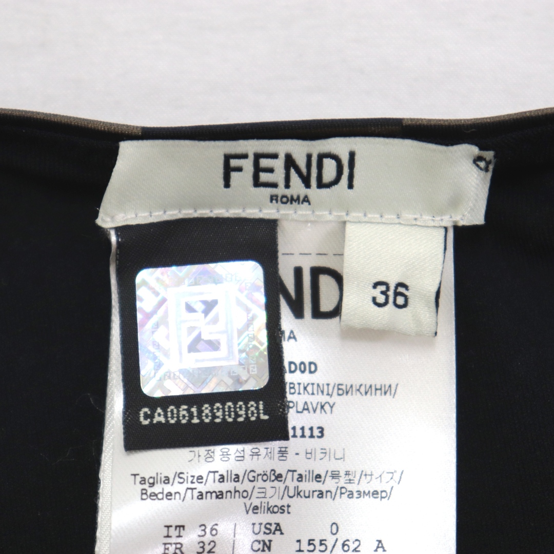FENDI(フェンディ)の未使用 フェンディ FF ペカン 水着 ビキニ レディース カーキ 黒 36 上下セット スイムウェア FENDI レディースの水着/浴衣(水着)の商品写真