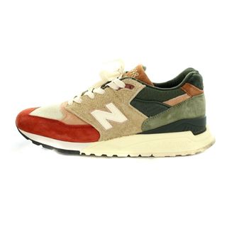 ニューバランス(New Balance)のニューバランス スニーカー スエード 28cm 緑 グリーン ベージュ 赤(スニーカー)