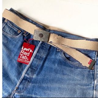 リーバイス(Levi's)のリーバイス ガチャベルト GIベルト コットン ベージュ ダメージステッチ(ベルト)