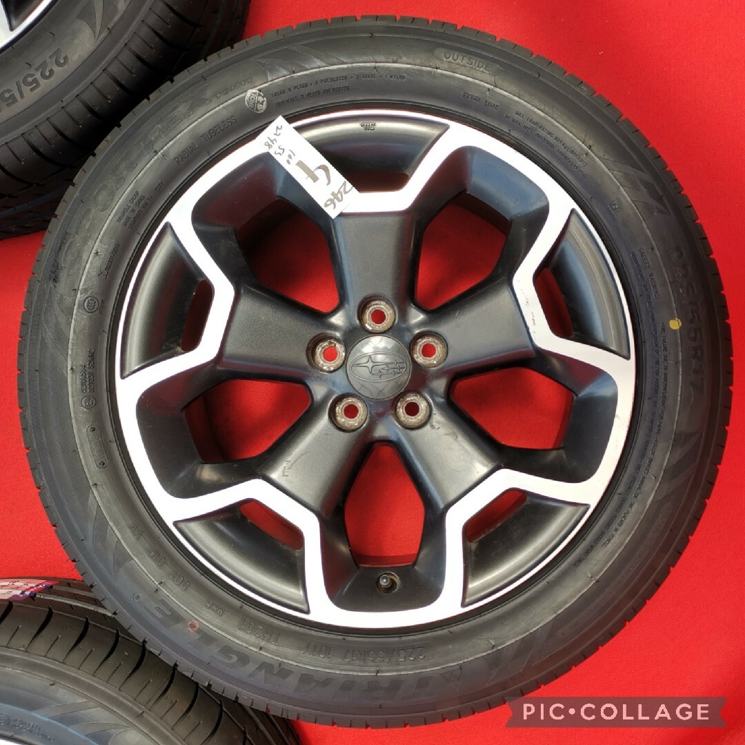スバル GP XV 純正 17インチ 7J+48 pcd100/5Hタイヤ付き4