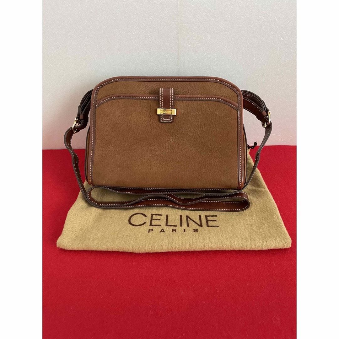 celine(セリーヌ)のCELINE セリーヌ　ヴィンテージ  ショルダーバッグ　レザー　茶 レディースのバッグ(ショルダーバッグ)の商品写真