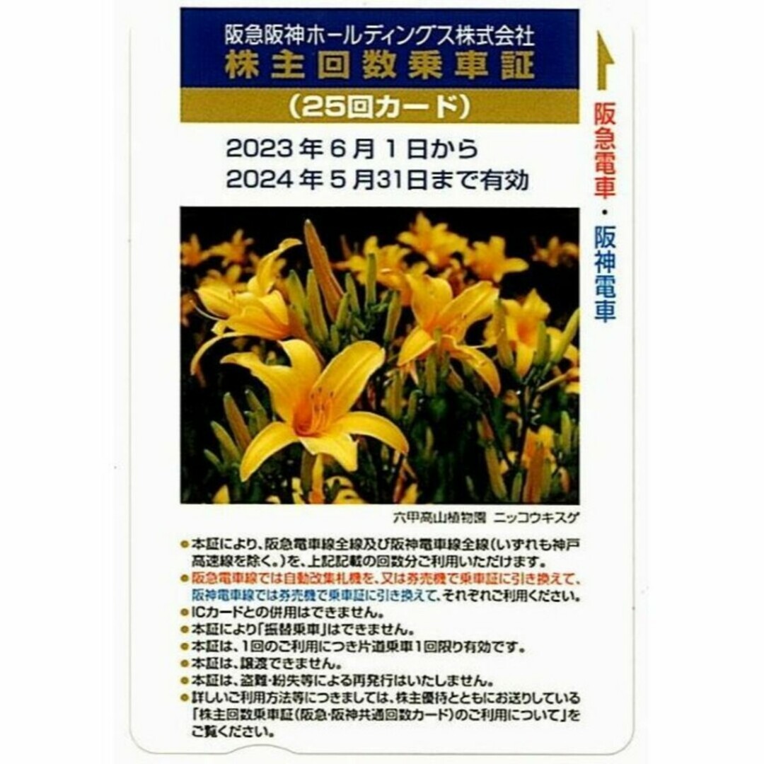 阪神阪急ホールディングス 株主優待鉄道乗車券