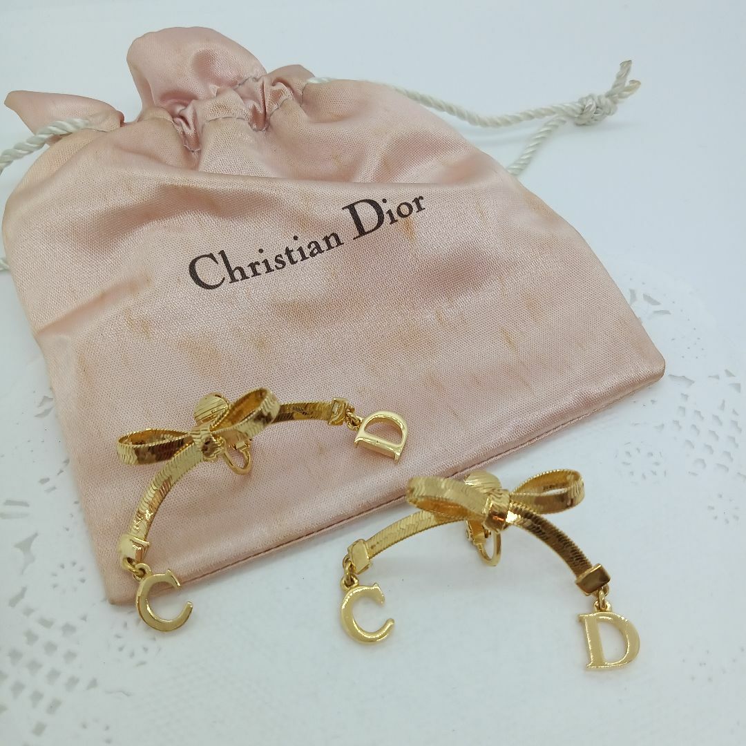 ◆◇Christian Dior ゴールドイヤリング ヴィンテージ CDモチーフ