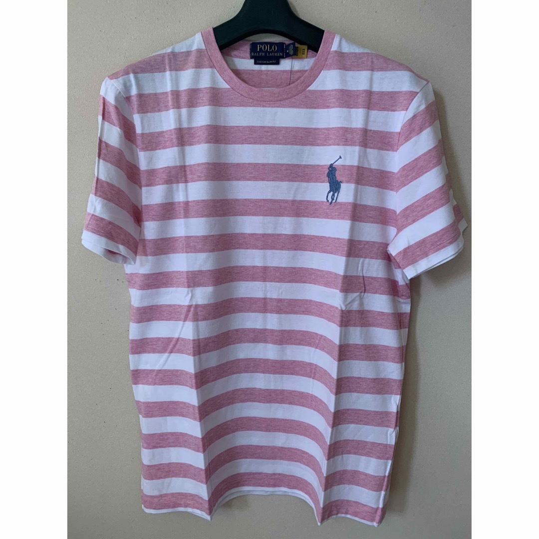 POLO RALPH LAUREN(ポロラルフローレン)のポロラルフローレン　ピンクボーダーTシャツ メンズのトップス(Tシャツ/カットソー(半袖/袖なし))の商品写真