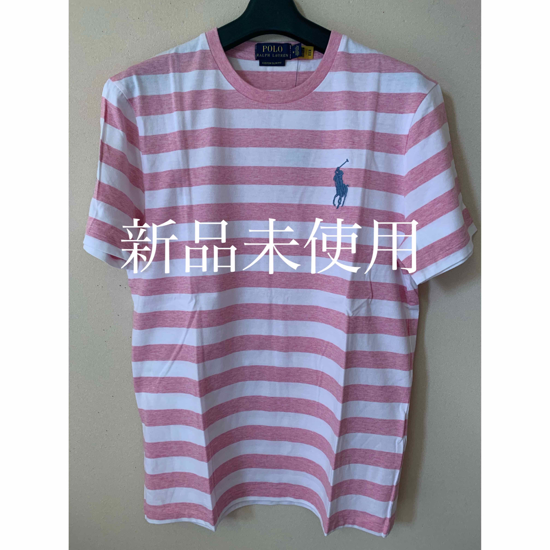 POLO RALPH LAUREN(ポロラルフローレン)のポロラルフローレン　ピンクボーダーTシャツ メンズのトップス(Tシャツ/カットソー(半袖/袖なし))の商品写真