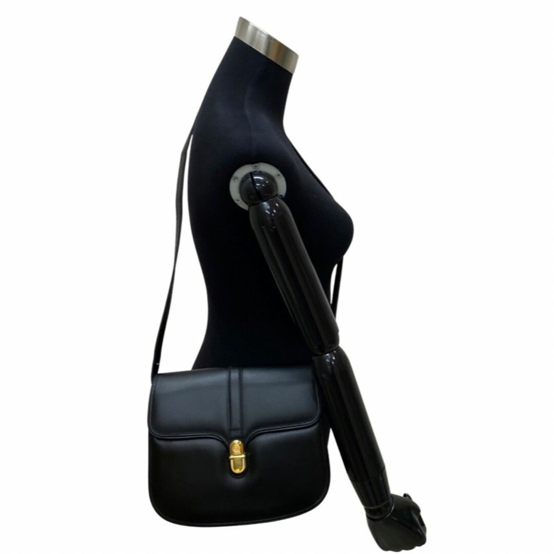 極 美品 GUCCI オールドグッチ グッチ ヴィンテージ GG ロゴ 金具 カーフレザー 2way ハンドバッグ ショルダーバッグ ブラック 23171