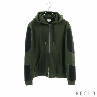 ケンゾー(KENZO)のSport Tech Mesh Zip Up Hoodie ジップアップパーカー カーキグリーン ブラック メッシュ切替(パーカー)