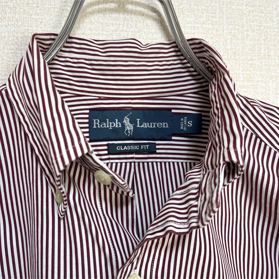 ラルフローレン シャツ カジュアルシャツ 長袖 チェック 刺繍 綿 赤 紺 M