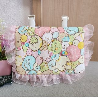 女の子移動ポケットクリップ付きすみっコぐらしピンク系ハンドメイド(外出用品)