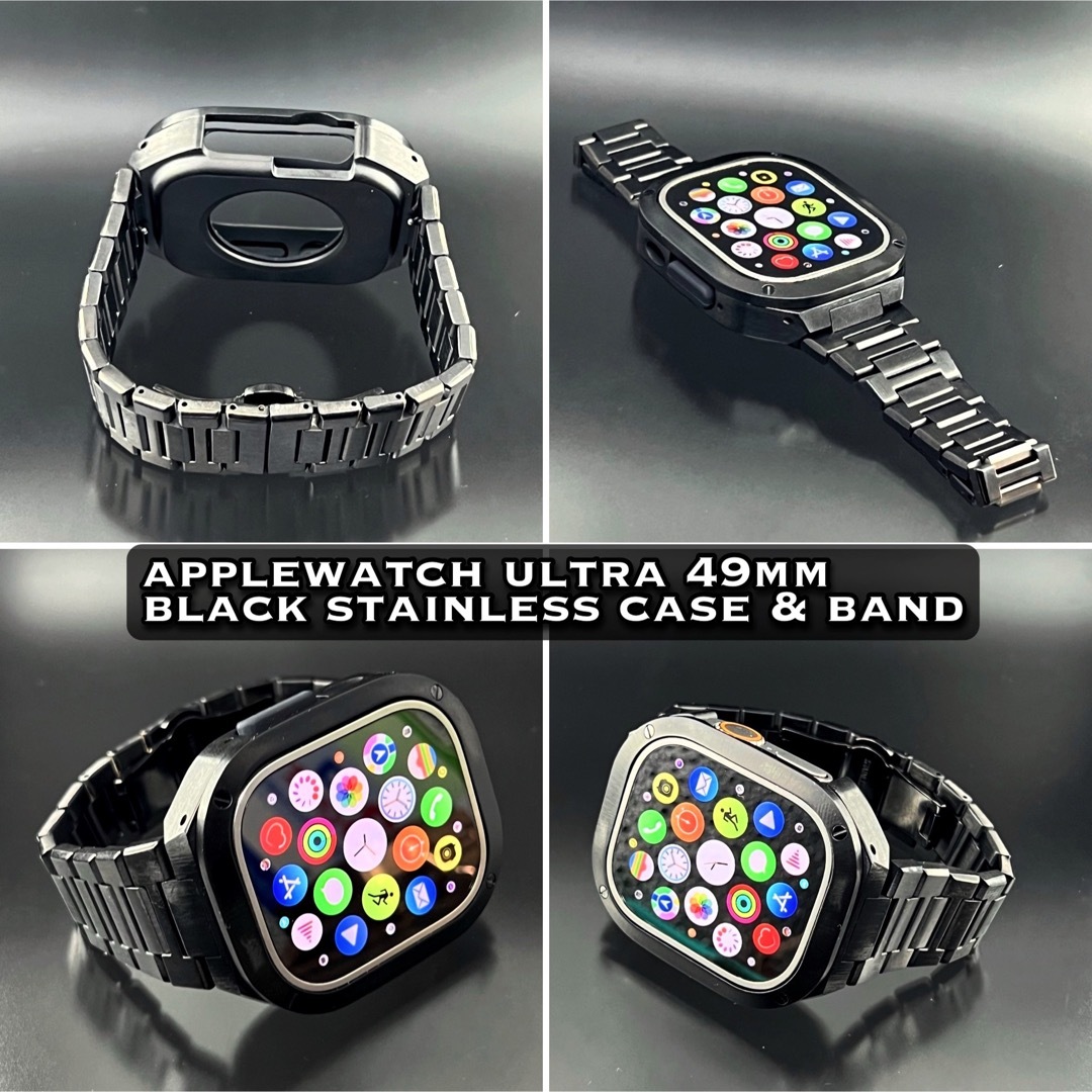 Apple Watch(アップルウォッチ)のアップルウォッチ 49mm ウルトラ ブラック ステンレス ケース ベルト メンズの時計(金属ベルト)の商品写真