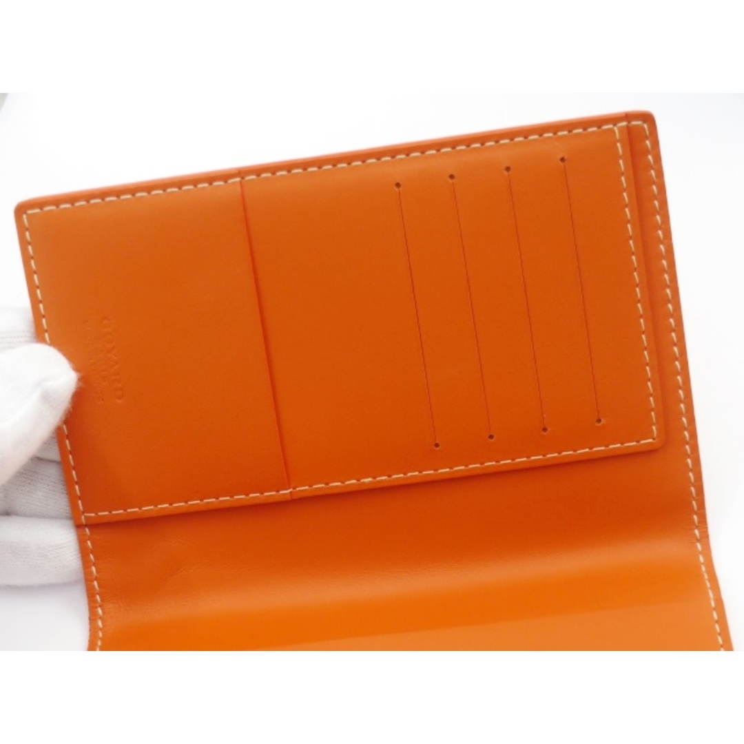 ■美品■ ゴヤール パスポートケース カード 入れ 旅行 トラベル オレンジ レザー 【16431】