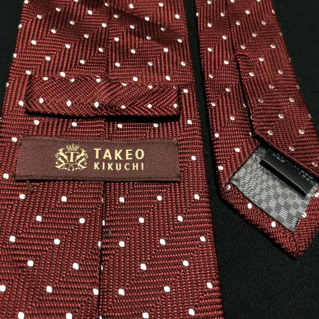 TAKEO KIKUCHI(タケオキクチ)のタケオキクチ ドット ワインレッド ネクタイ A106-G25 メンズのファッション小物(ネクタイ)の商品写真