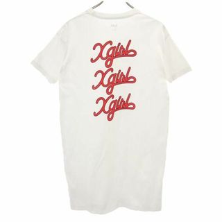 エックスガール(X-girl)のエックスガール バックプリント ワンピース 1 ホワイト系 X-girl Tシャツ ロゴ レディース 【中古】  【230727】(ミニワンピース)