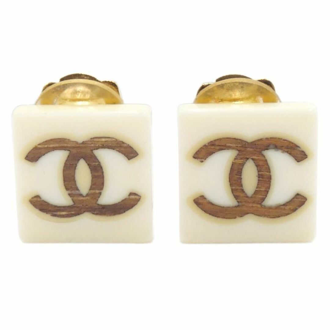 CHANEL - シャネル スクエア ココマーク イヤリング ベージュ 03195の