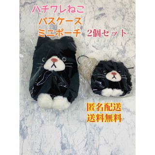 ミニポーチ  パスケース　ハチワレネコ カワイイ 癒し かわいい　猫　ネコ　ねこ(名刺入れ/定期入れ)