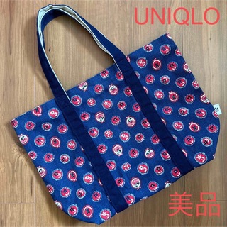 ユニクロ(UNIQLO)のレディース　美品　ユニクロ　キャンバストート　トートバッグ　手提げ鞄　ネイビー(トートバッグ)