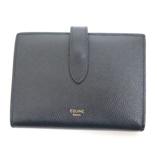 セリーヌ(celine)の【CELINE】セリーヌ ミディアムストラップ 二つ折り財布 ブラック レザー S-TG-5118/tm06267md(財布)