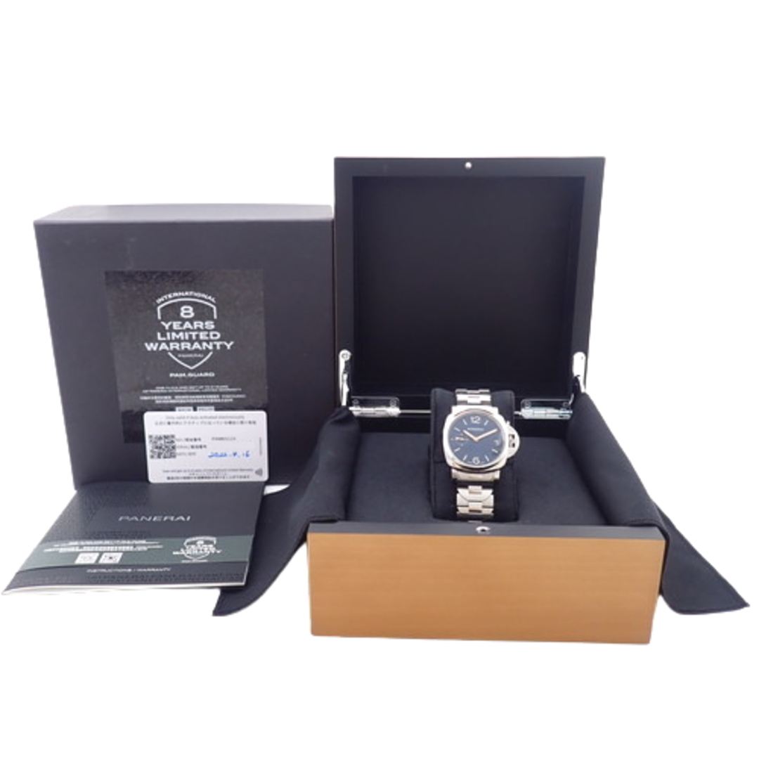 パネライ ルミノール ドゥエ 2022年4月購入　ギャラ付き 自動巻き 腕時計 ステンレススチール SS ブルー PAM01123 メンズ 40802063875【アラモード】
