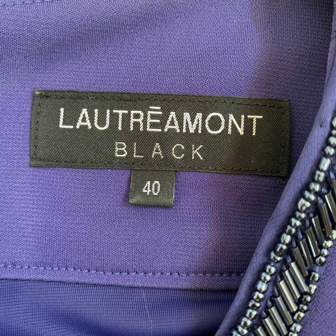 LAUTREAMONT(ロートレアモン)のLAUTREAMONT BLACK ビーズシフォンドレス　Lサイズ　フォーマル レディースのワンピース(ロングワンピース/マキシワンピース)の商品写真