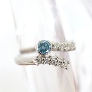 【Jewelry】Pt900 ダイヤモンドファッションリング D0.17ct D0.14ct 3.7g 5号/kr06487tg(リング(指輪))