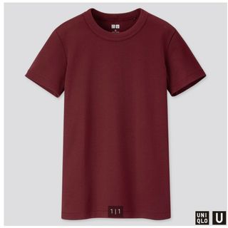 ユニクロ(UNIQLO)のクルーネックT（半袖）ワイン(Tシャツ(半袖/袖なし))