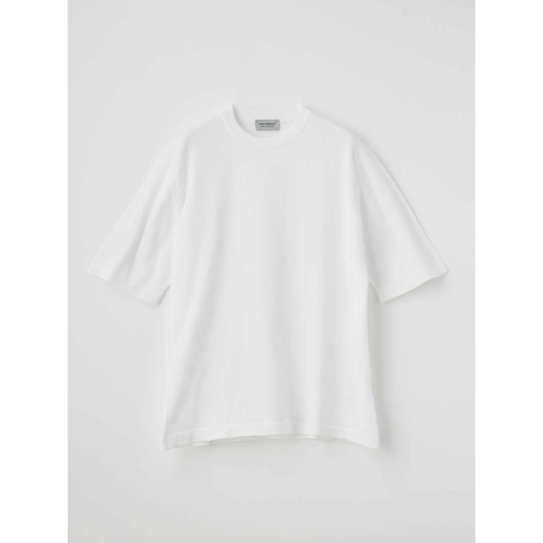 JOHN SMEDLEY(ジョンスメドレー)のJOHN SMEDLEY 半袖クルーネックニット ニットT WHITE L メンズのトップス(ニット/セーター)の商品写真