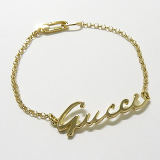 グッチ(Gucci)のGUCCI ブレスレット ロゴモチーフ 750YG K18YG イエローゴールド(ブレスレット/バングル)