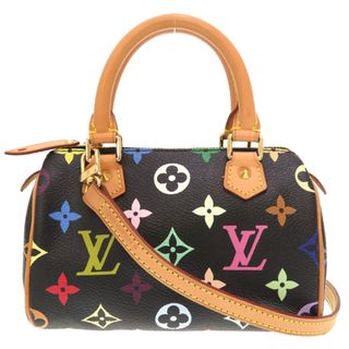 ルイヴィトン(LOUIS VUITTON)の美品 ルイ ヴィトン モノグラム マルチカラー ミニスピーディ ノワール M92644 2WAY ハンドバッグ バッグ 黒 LV 0125 【中古】 LOUIS VUITTON(ハンドバッグ)