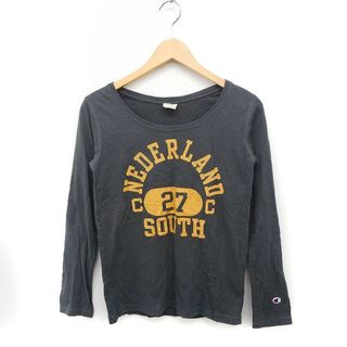 チャンピオン(Champion)のチャンピオン CHAMPION プリント Tシャツ  ロングスリーブ チャコール(Tシャツ(長袖/七分))