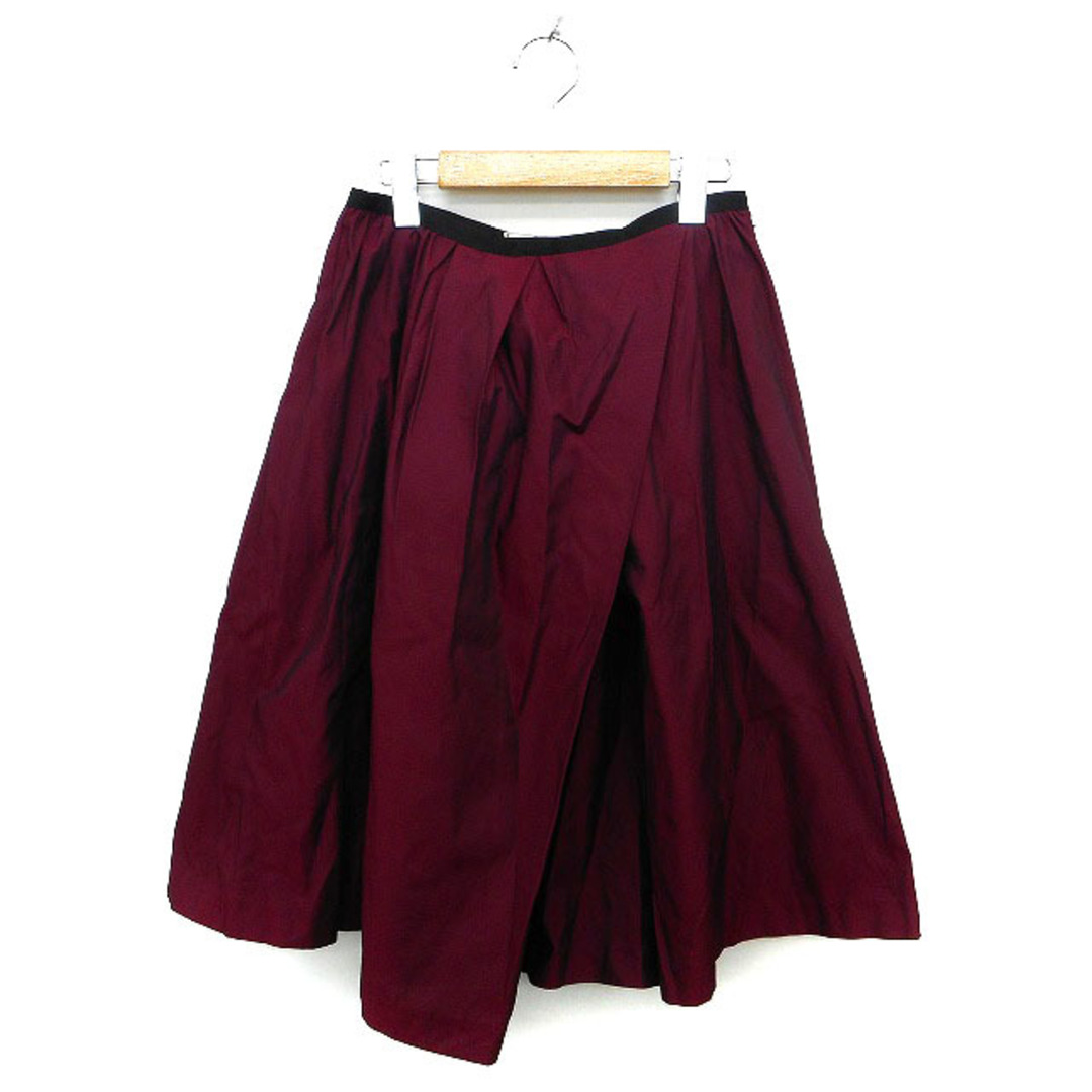 AULA AILA(アウラアイラ)のアウラアイラ スカート フレア ロング サイドジップ ギャザー タック 1 赤  レディースのスカート(ロングスカート)の商品写真