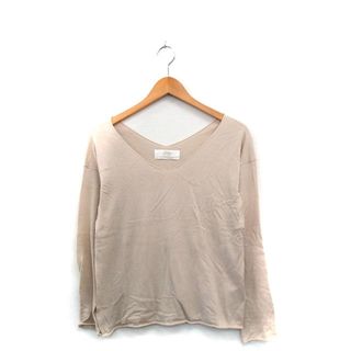 Plage プラージュ カットソー Tシャツ トップス グレー FREE 長袖 クルーネック シアー メッシュ 透け感 コットン 綿 22秋冬 おしゃれ シンプル 無地 着回し 【レディース】