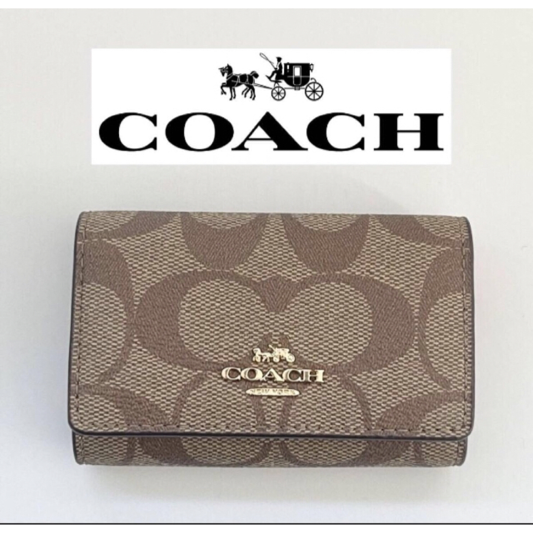 未使用】coach コーチ コインケース 財布 カーキ 鑑定済 CO-301-