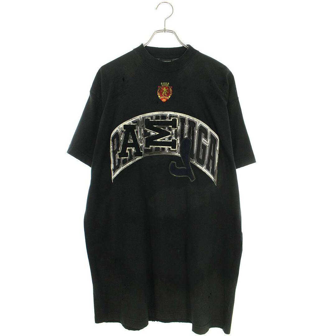 バレンシアガ  23SS  739028 TOVN2 クラッシュダスト加工ワッペンTシャツ  メンズ 1