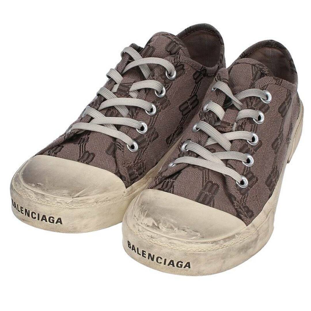 バレンシアガ PARIS LOW TOP BB MONOGRAM BBロゴキャンバスローカットスニーカー メンズ 40