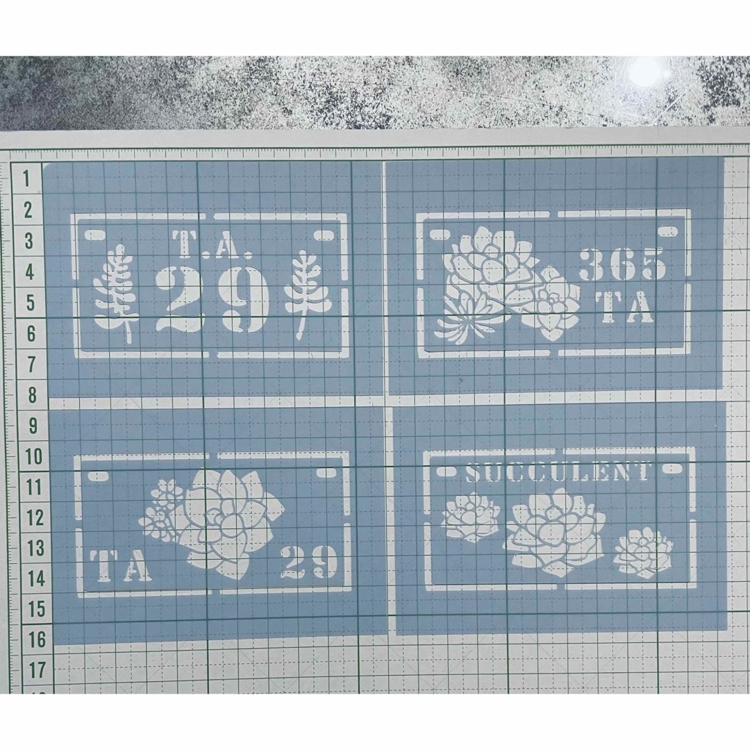 ステンシルシート　多肉植物　サボテン　No.10 ハンドメイドの素材/材料(型紙/パターン)の商品写真