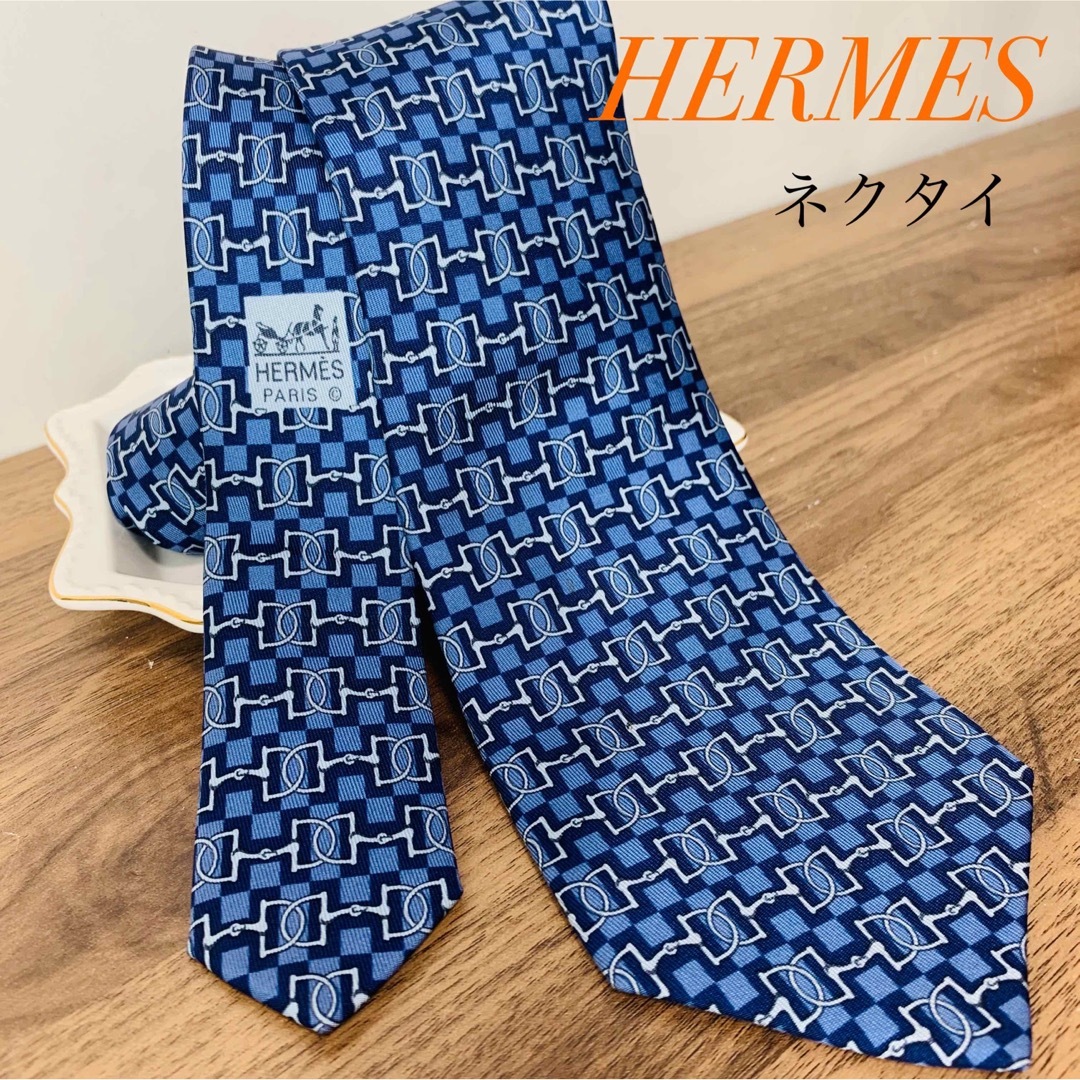Hermes - HERMES ネクタイ 総柄 メンズ エルメス ヴィンテージ シルク