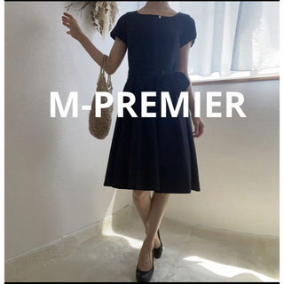 エムプルミエ(M-premier)のM-PREMIER エムプルミエ　パニエ付き　ドレス　ブラック　お呼ばれ　結婚式(ひざ丈ワンピース)