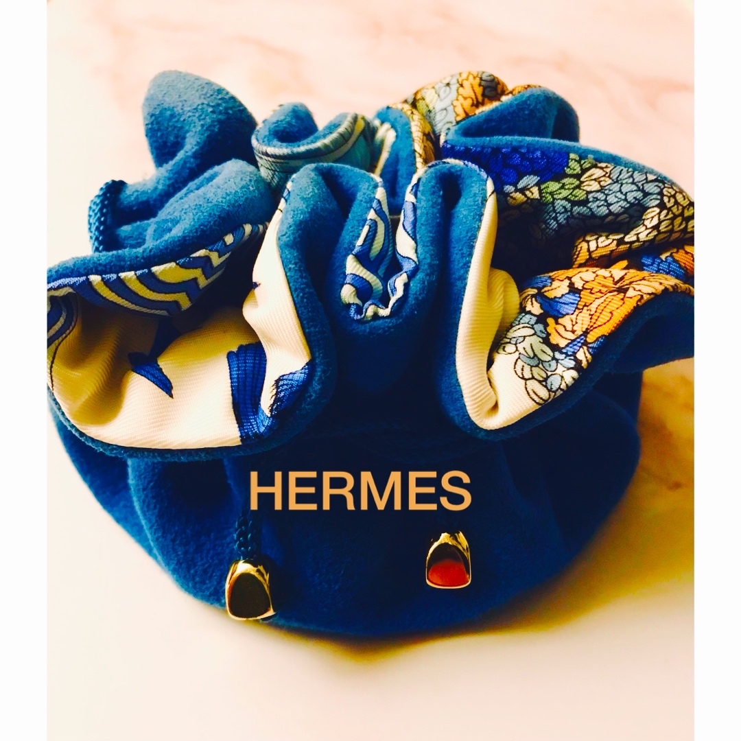 Hermes - 💙 エルメス ブルスアビジュー 巾着 ポーチ アクセサリー